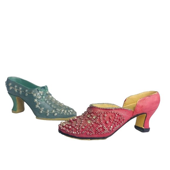 Lot Of 8 Assorted Miniature Shoes Ks Collection Victorian Heels Pumps No Boxes - Picture 7 of 16